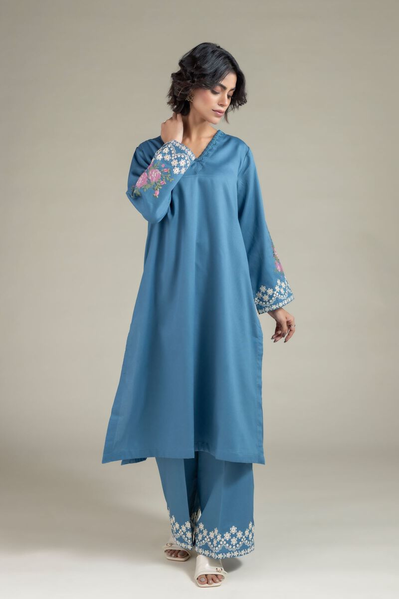 Embroidered | Textured Cotton | Pants | USD 20.00