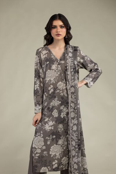 Embroidered | Lawn | Gray Lawn Dupatta | USD 25.00