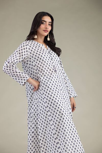 Printed | Cambric | White Cambric Kurta | USD 35.00