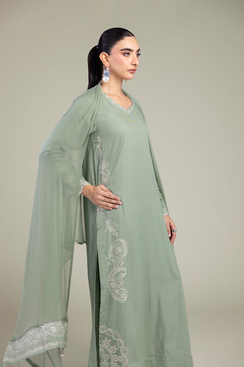 Embroidered | Raw Silk | Paisley Thread Kurta | USD 55.00