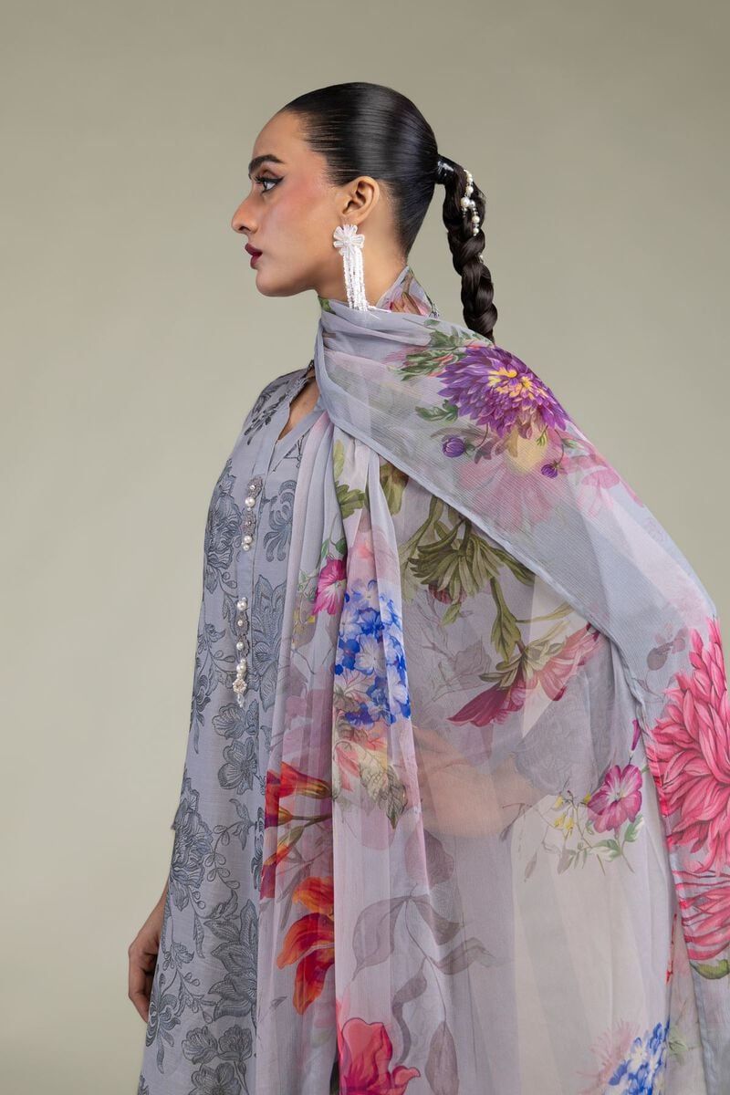 Embroidered | Chiffon | Floral Chiffon Dupatta | USD 30.00