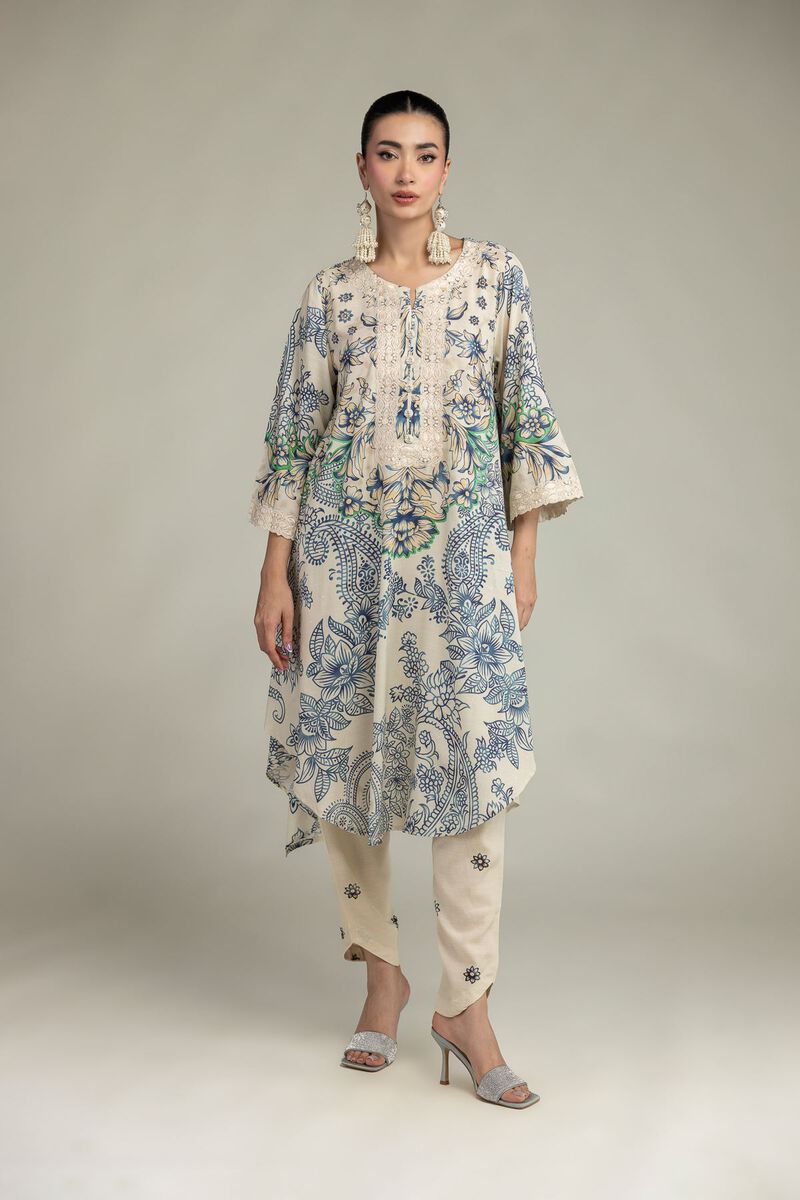 Embroidered | Raw Silk | Floral Silk Shalwar | USD 30.00