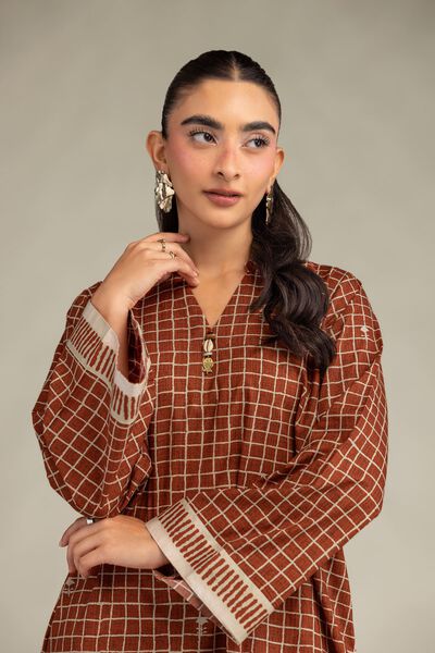 Printed | Cambric | Cambric V-Neck Kurta | USD 35.00