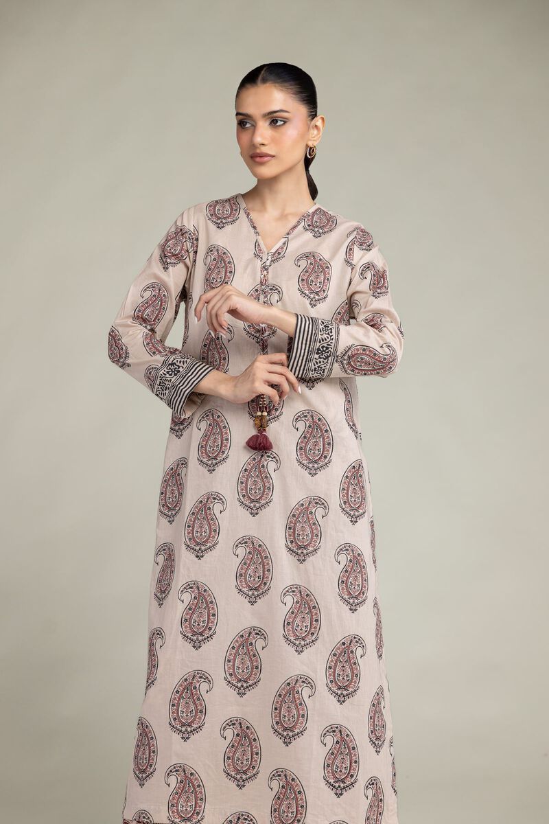 Printed | Cambric | Paisley Longline Kurta | USD 40.00