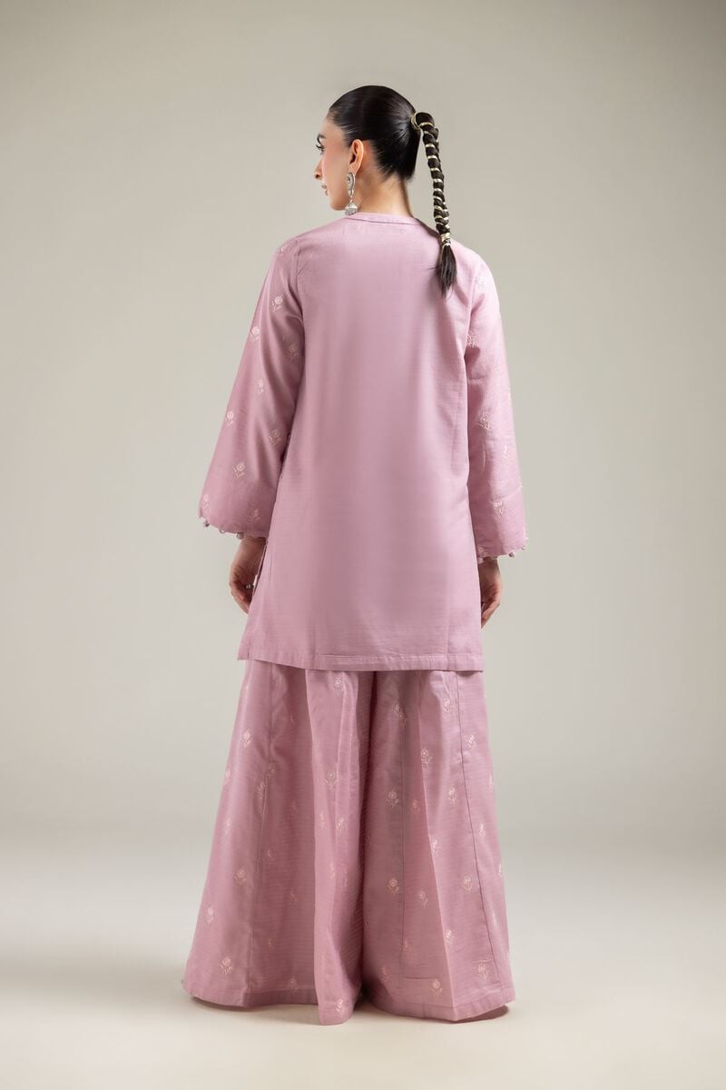 Embroidered |Cotton Dobby | Pink Cotton Kurta | USD 40.00