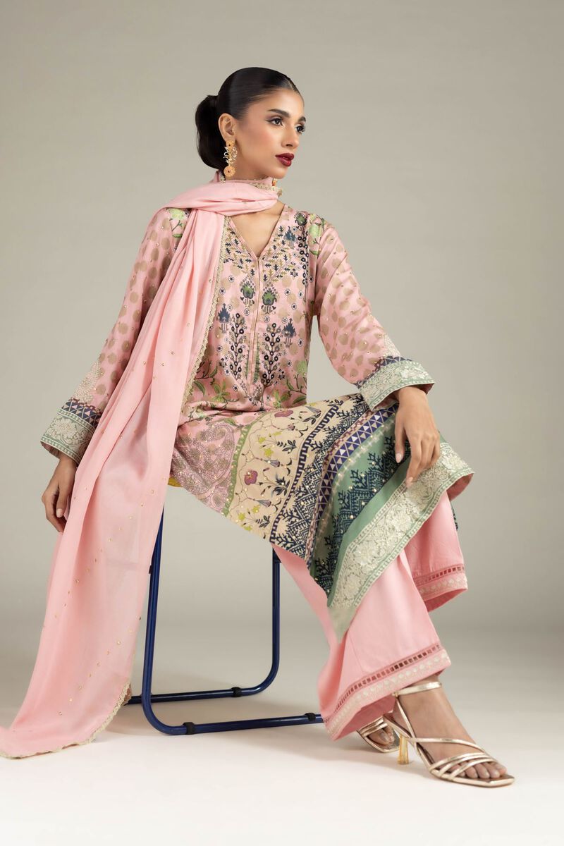 Embroidered | Raw Silk | 3 Piece Co-ord Set | USD 50.00