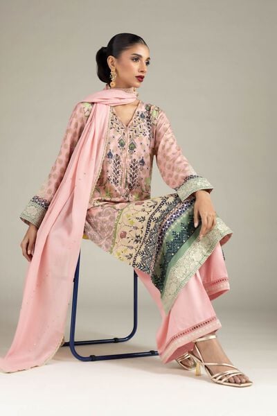 Embroidered | Raw Silk | 3 Piece Co-ord Set | USD 50.00