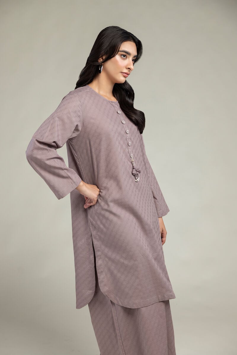 Dyed | Cotton Dobby | Cotton Longline Kurta | USD 35.00