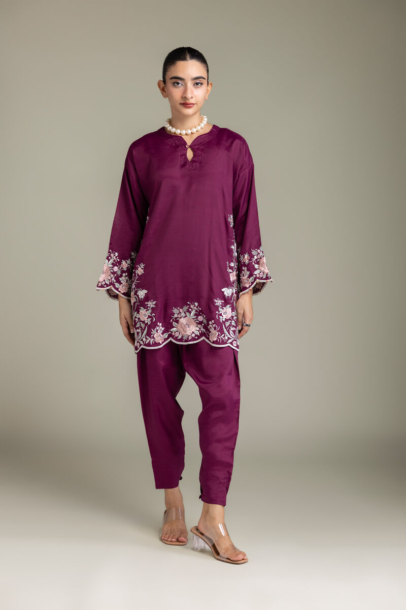 Embroidered | Raw Silk | Short Embroidered Kurta | USD 70.00