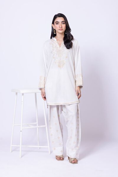 Embroidered | Dull Raw Silk | Pants | USD 10.00