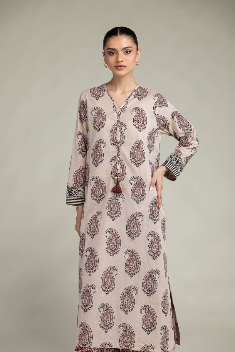Printed | Cambric | Paisley Longline Kurta | USD 40.00