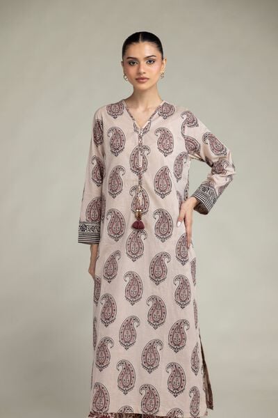Printed | Cambric | Paisley Longline Kurta | USD 40.00