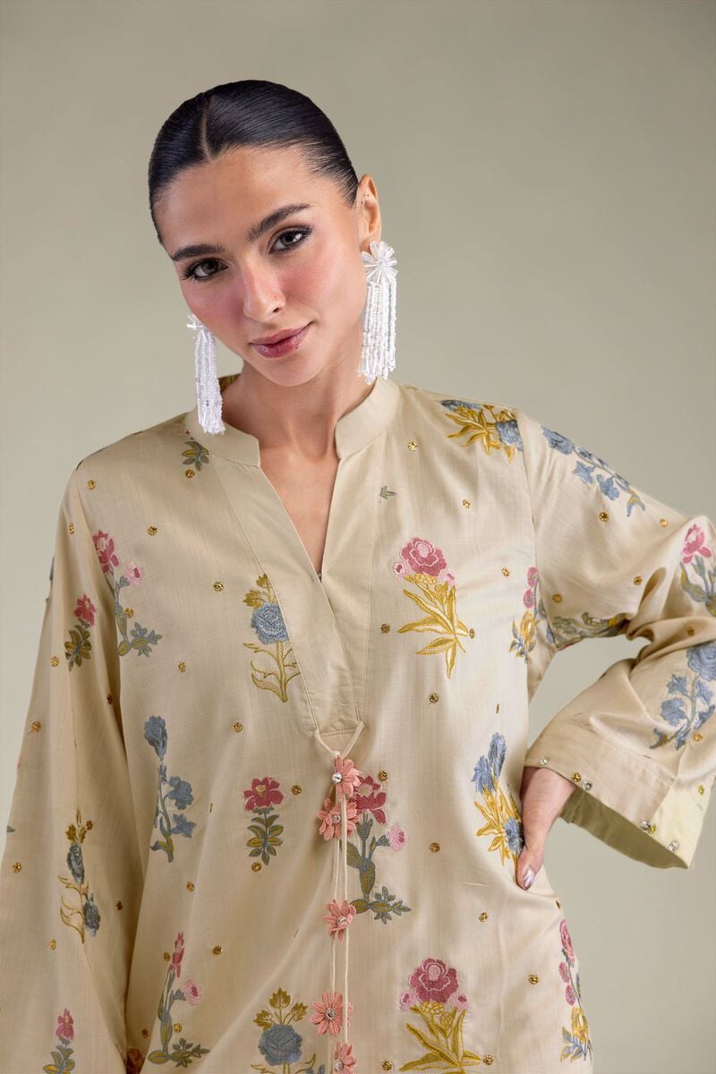 Embroidered | Raw Silk | Short Silk Kurta | USD 60.00