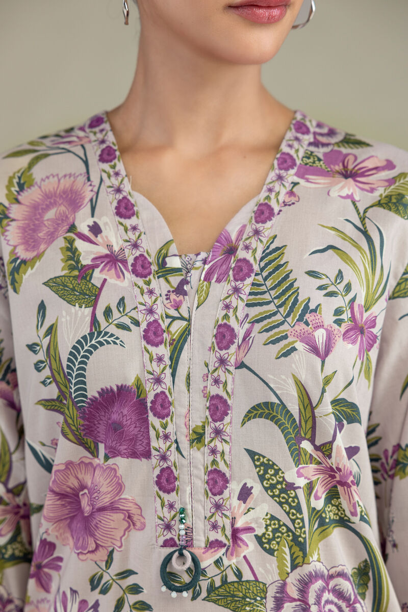 Printed | Cambric | Floral V-Neck Kurta | USD 35.00