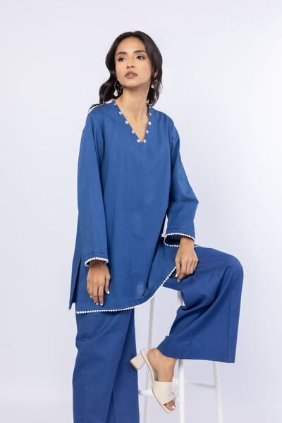 Embroidered | Crosshatch Poplin | Kurta | USD 30.00