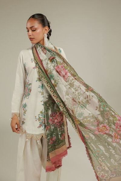 Embroidered | Chiffon | Summer Floral Dupatta | USD 35.00