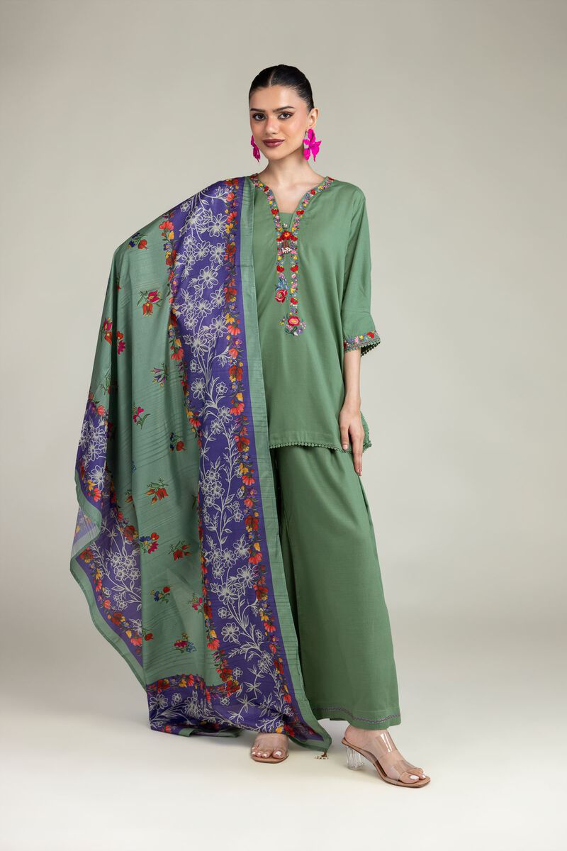 Embroidered | Polyester Silk | Floral Silk Dupatta | USD 30.00