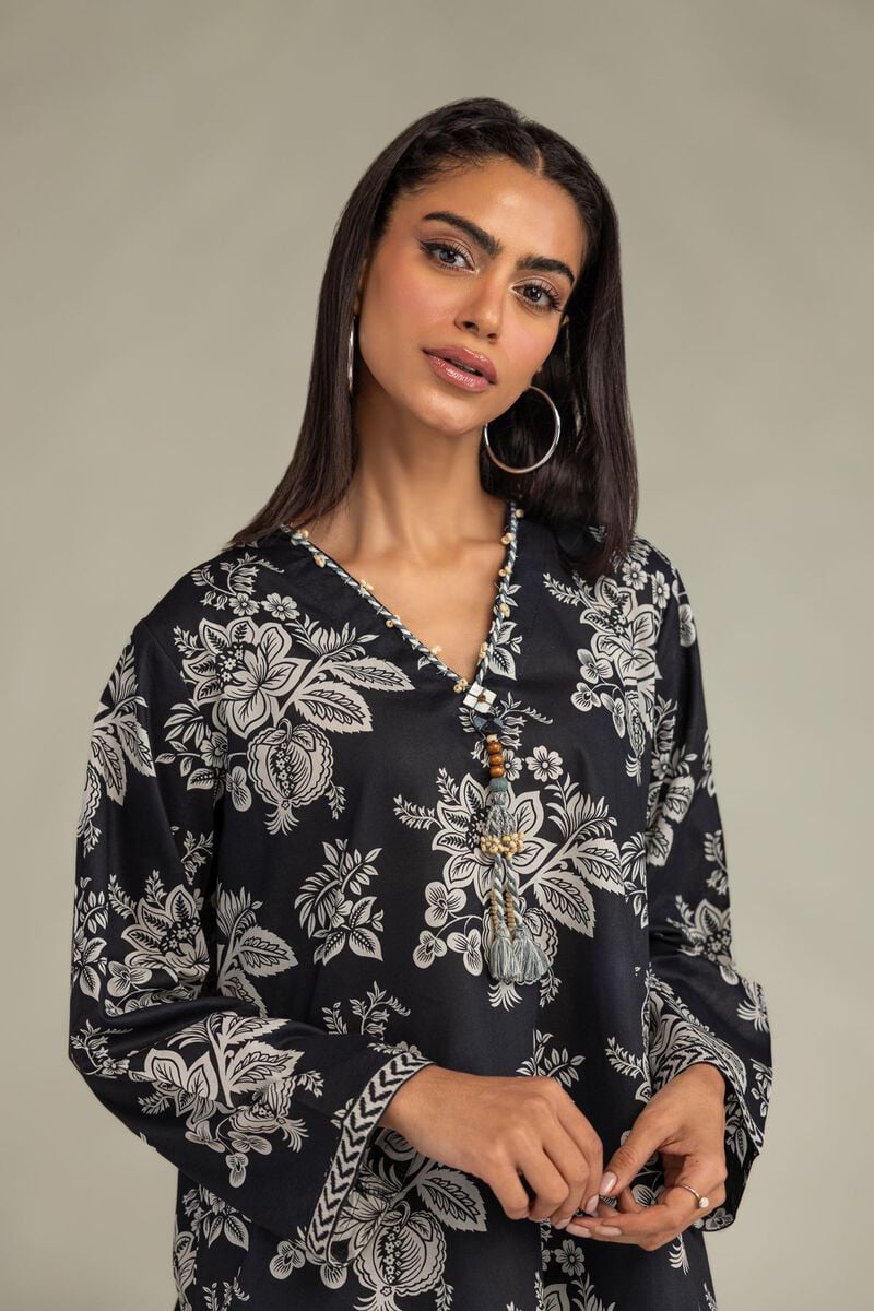 Printed | Cambric | Black Cambric Kurta | USD 35.00