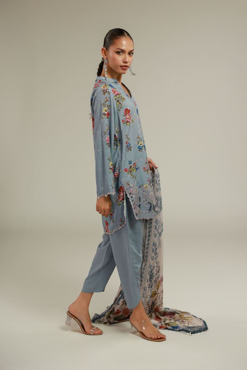 Embroidered | Chiffon | Floral Draped Dupatta | USD 35.00