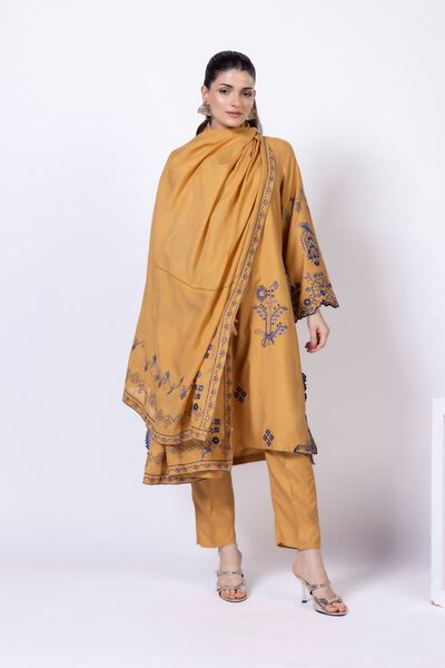 Embroidered | Light Oak Silk | Dupatta | USD 30.00