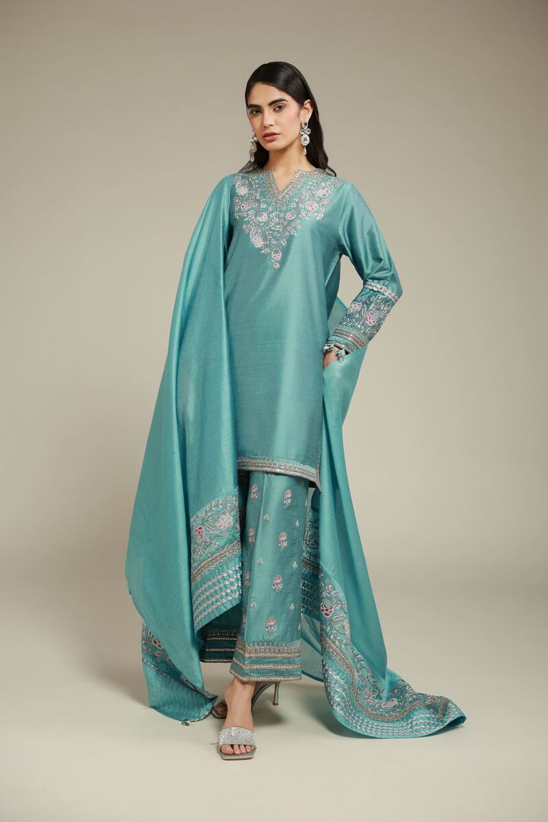 Embroidered | Raw Silk | 3 Piece Co-ord Set | USD 125.00