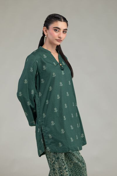 Printed | Cotton Dobby | Green Cotton Kurta | USD 30.00