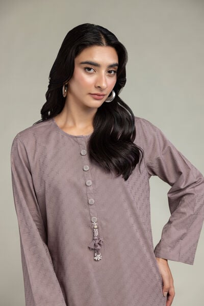 Dyed | Cotton Dobby | Cotton Longline Kurta | USD 35.00
