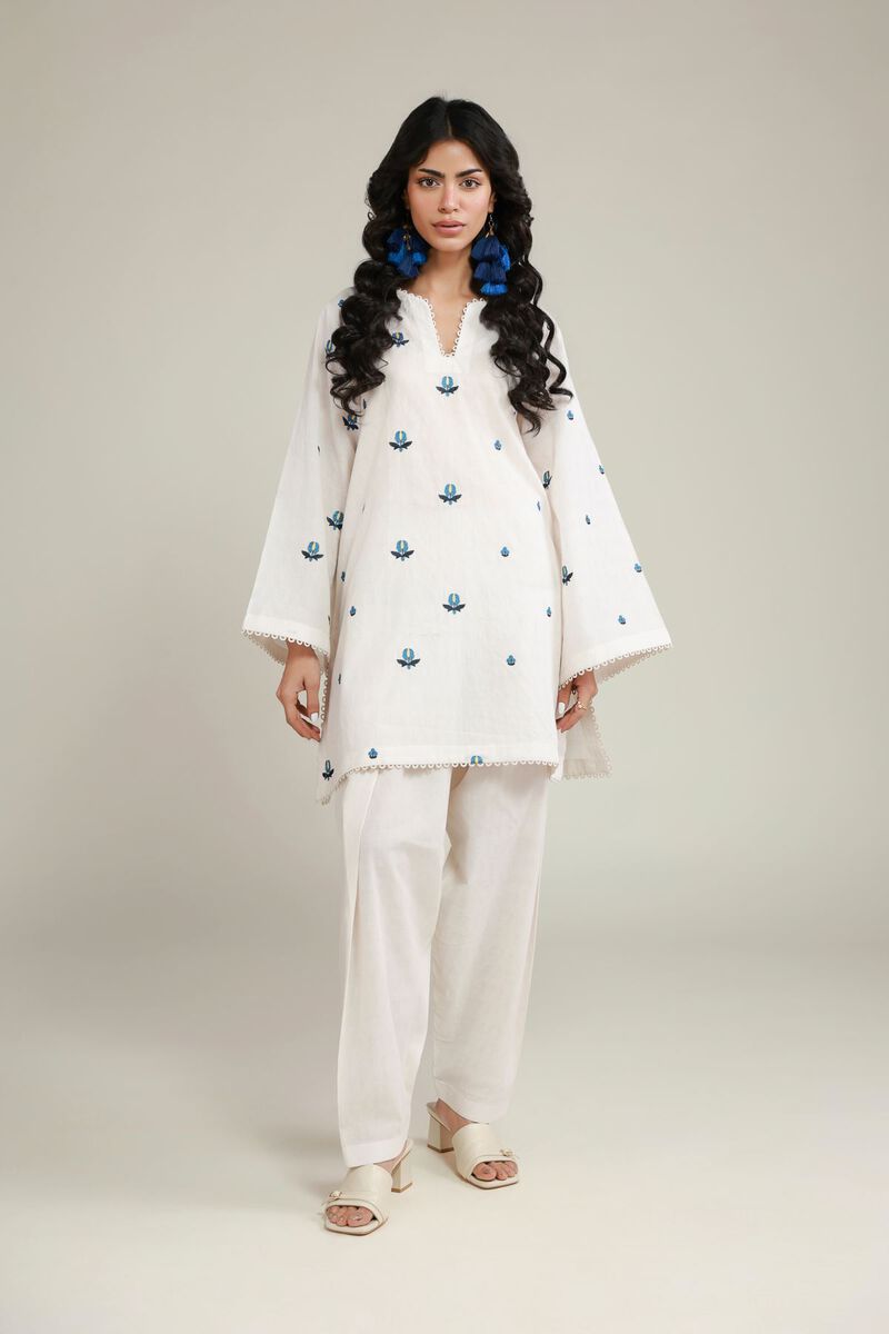 Embroidered | Dobby | Tailored 2-Piece Set | USD 55.00