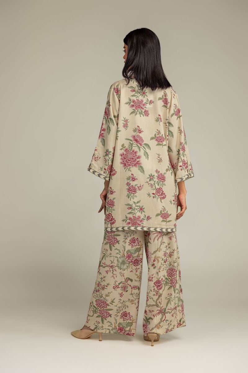 Printed | Raw Silk | Floral Longline Kurta | USD 40.00