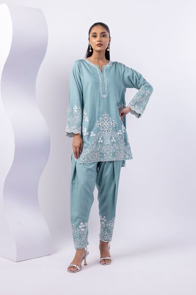 Embroidered | Crosshatch Raw Silk | Kurta | USD 60.00
