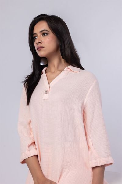 Dyed | Cheese Cloth | Kurta | USD 35.00
