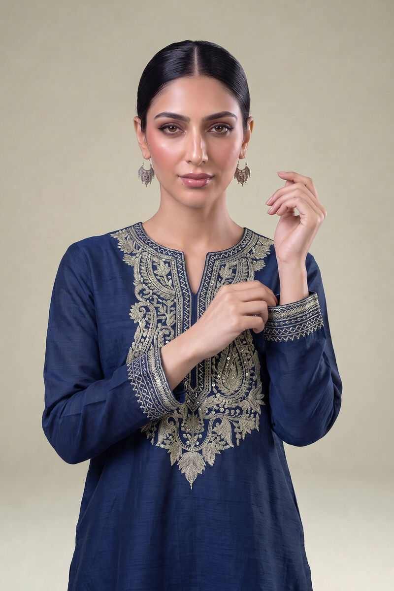 Embroidered | Light Khaddar | Navy Khaddar Kurta | USD 45.00