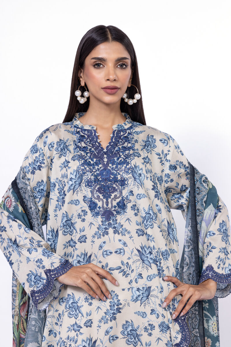 Embroidered | Cotton Satin | Tailored 3 Piece | USD 50.00