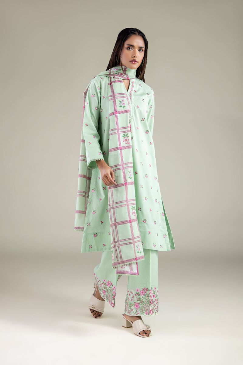 Embroidered | Lawn | Floral Geometric Dupatta | USD 25.00