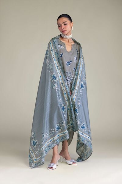 Embroidered | Polyester Silk | Floral Silk Dupatta | USD 30.00