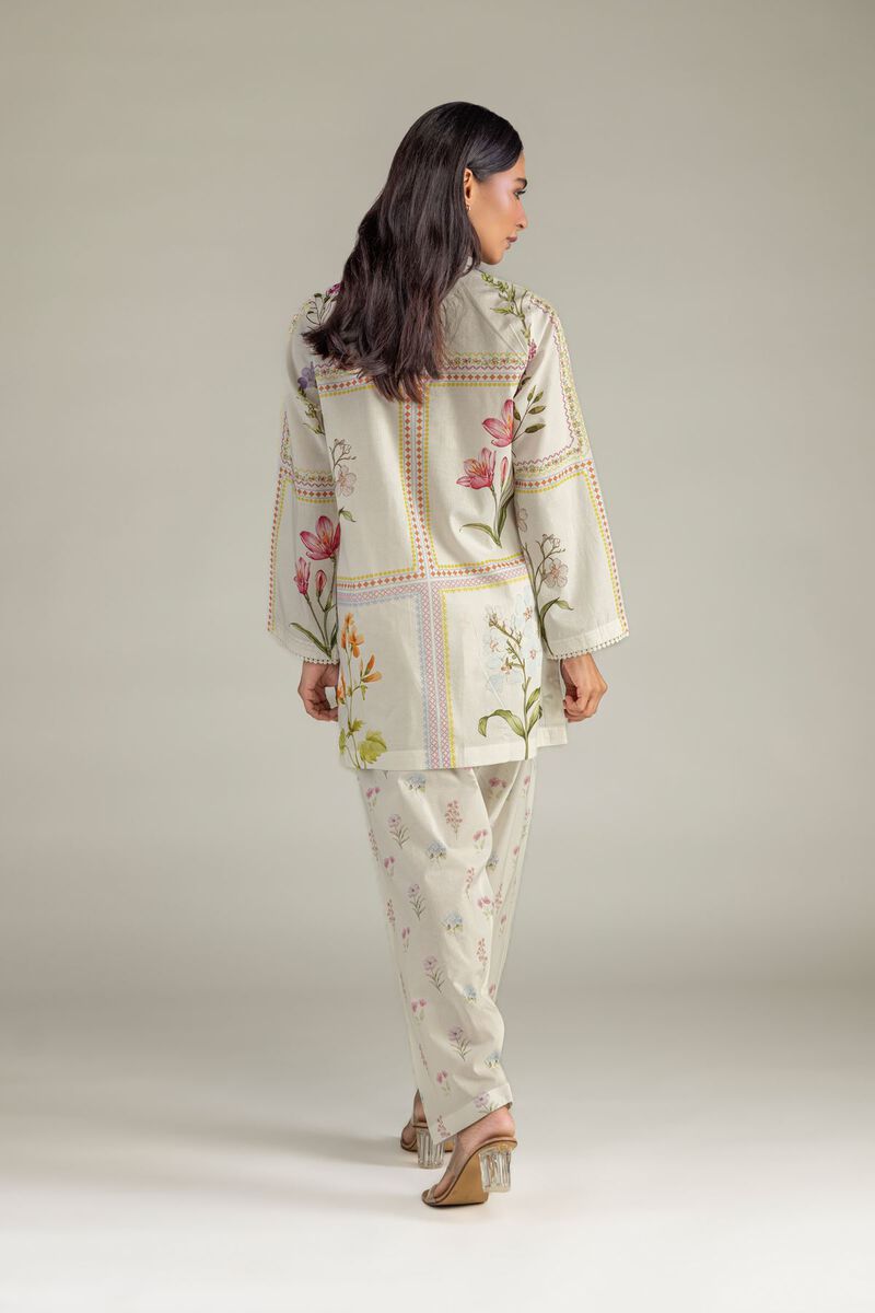 Printed | Cambric | Floral Band-Collar Kurta | USD 35.00