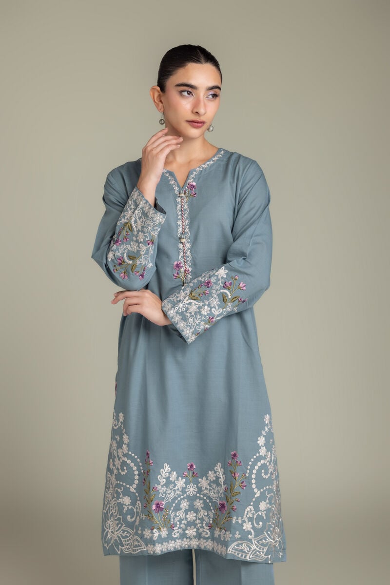 Embroidered | Light Khaddar | Fabrics 2 Piece | Top and Bottom | null