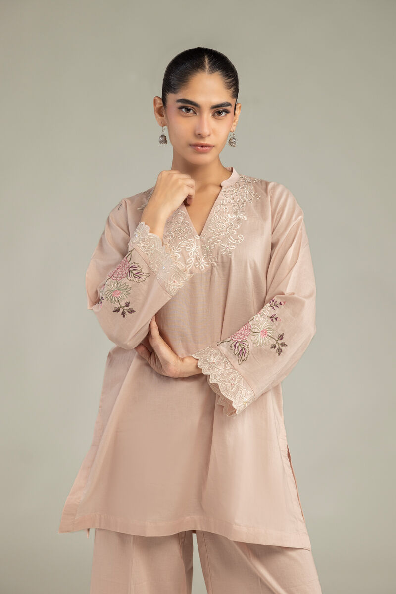 Embroidered | Cambric | V-Neck Short Kurta | USD 40.00