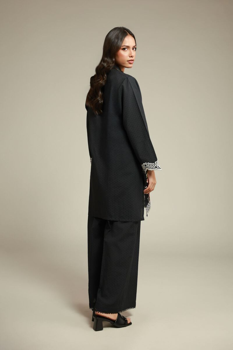 Embroidered | Cotton Dobby | Black Tailored Set | USD 60.00