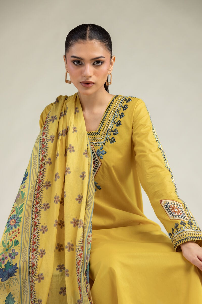 Embroidered | Lawn | Yellow Lawn Dupatta | USD 30.00