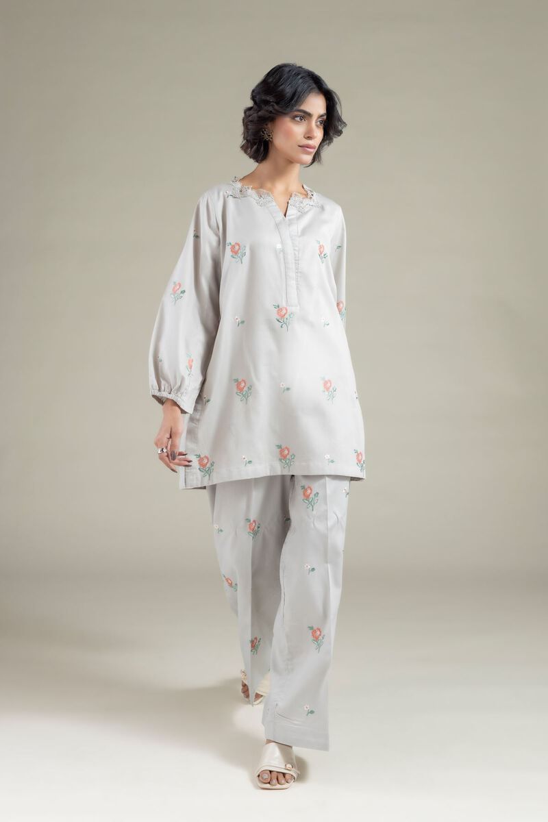 Embroidered | Textured Cotton | Pants | USD 20.00