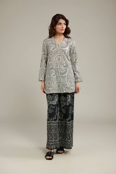Printed | Cotton Crinkle | Paisley Wide-Fit Pants | USD 23.00