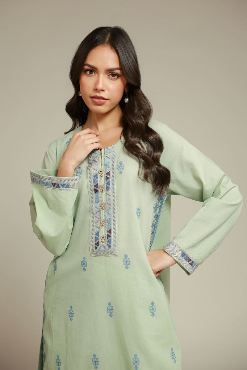 Embroidered | Cambric | Floral 2-Piece Tailored  | USD 55.00