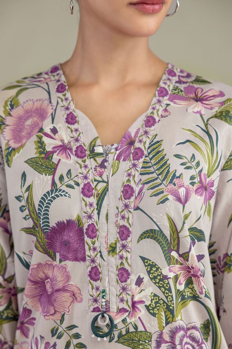 Printed | Cambric | Floral V-Neck Kurta | USD 35.00