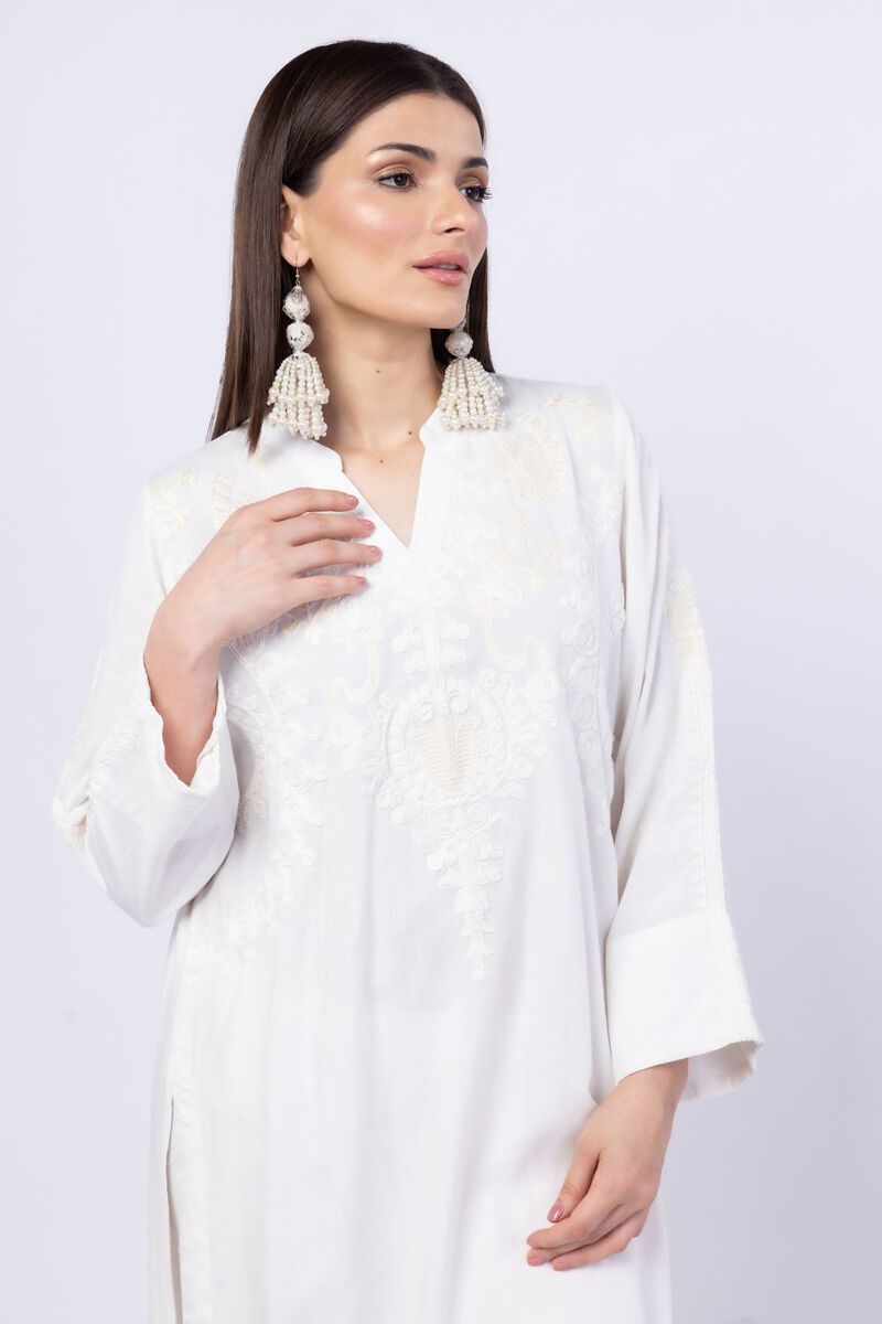 Embroidered | Crosshatch Raw Silk | Kurta | USD 22.50