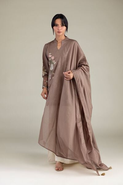 Embroidered | Lawn | Brown Lawn Dupatta | USD 35.00