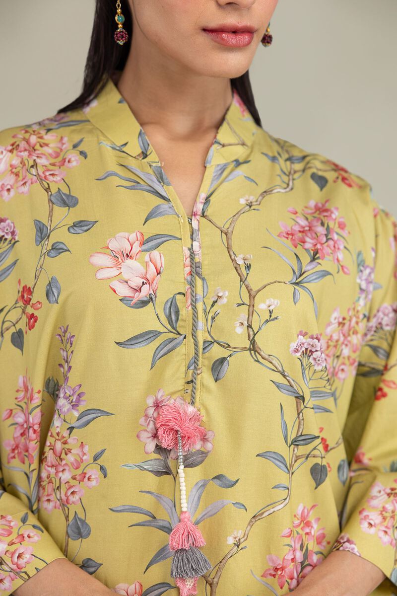 Printed | Cotton Viscose | Floral V-Neck Kurta | USD 35.00