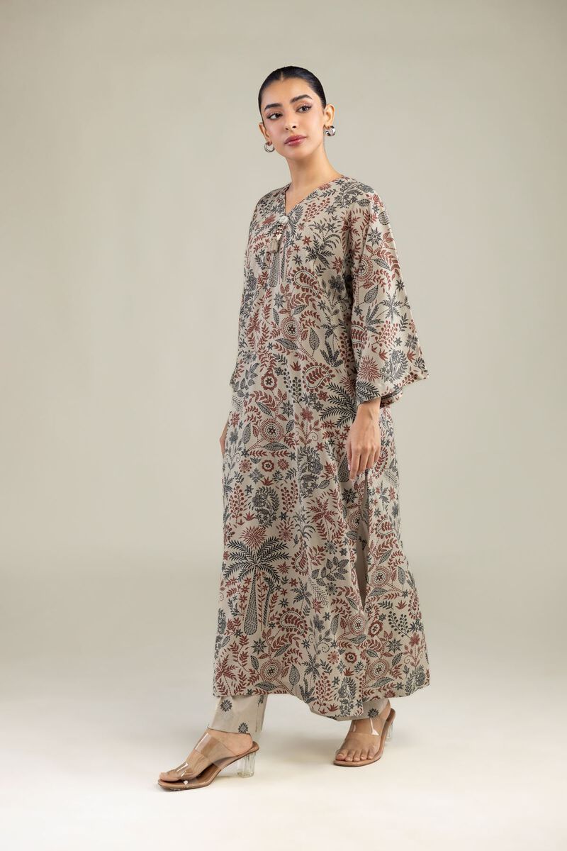 Printed | Textured Weave | Long Floral Kurta | USD 35.00