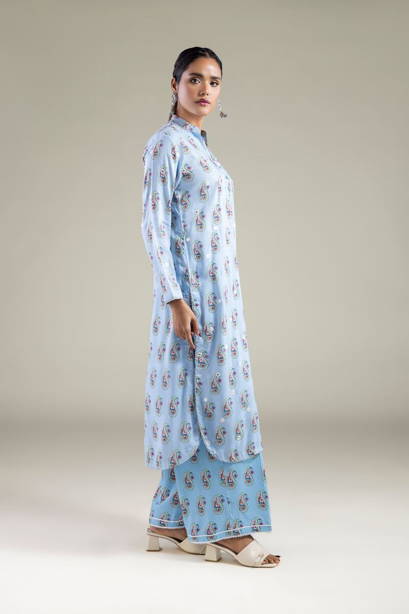 Embroidered | Viscose | Paisley Band Collar Kurta | USD 35.00