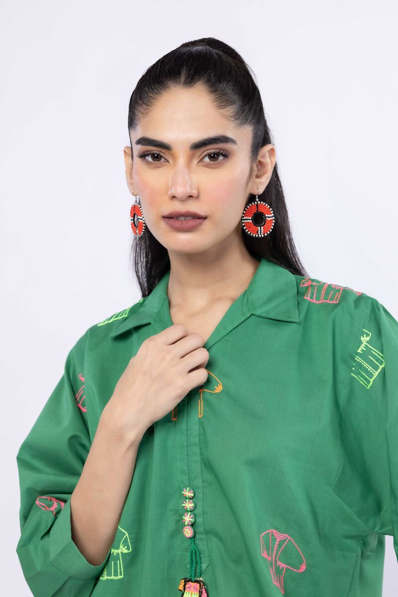 Embroidered | Crosshatch Poplin | Kurta | USD 15.00